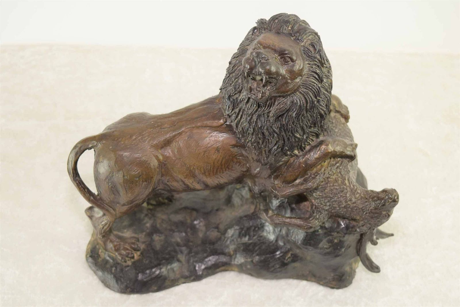 Early 19th Century Bronze Figure Of A Lion With Prey photo furniture