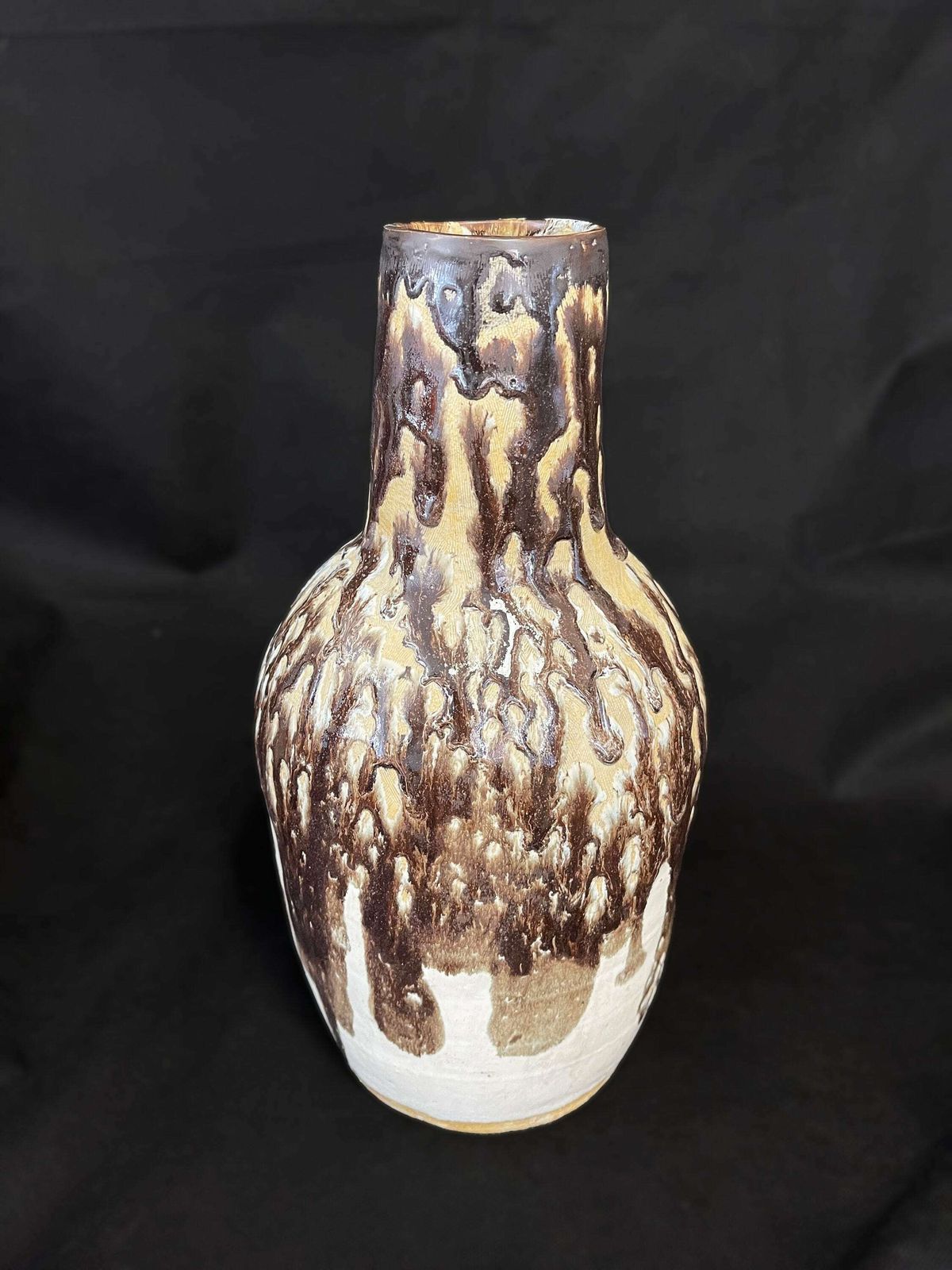 Stunning And Unique Mid Century Hand Made Fat Lava Ceramic Vase By Sue Blackburn 1969 photo buy