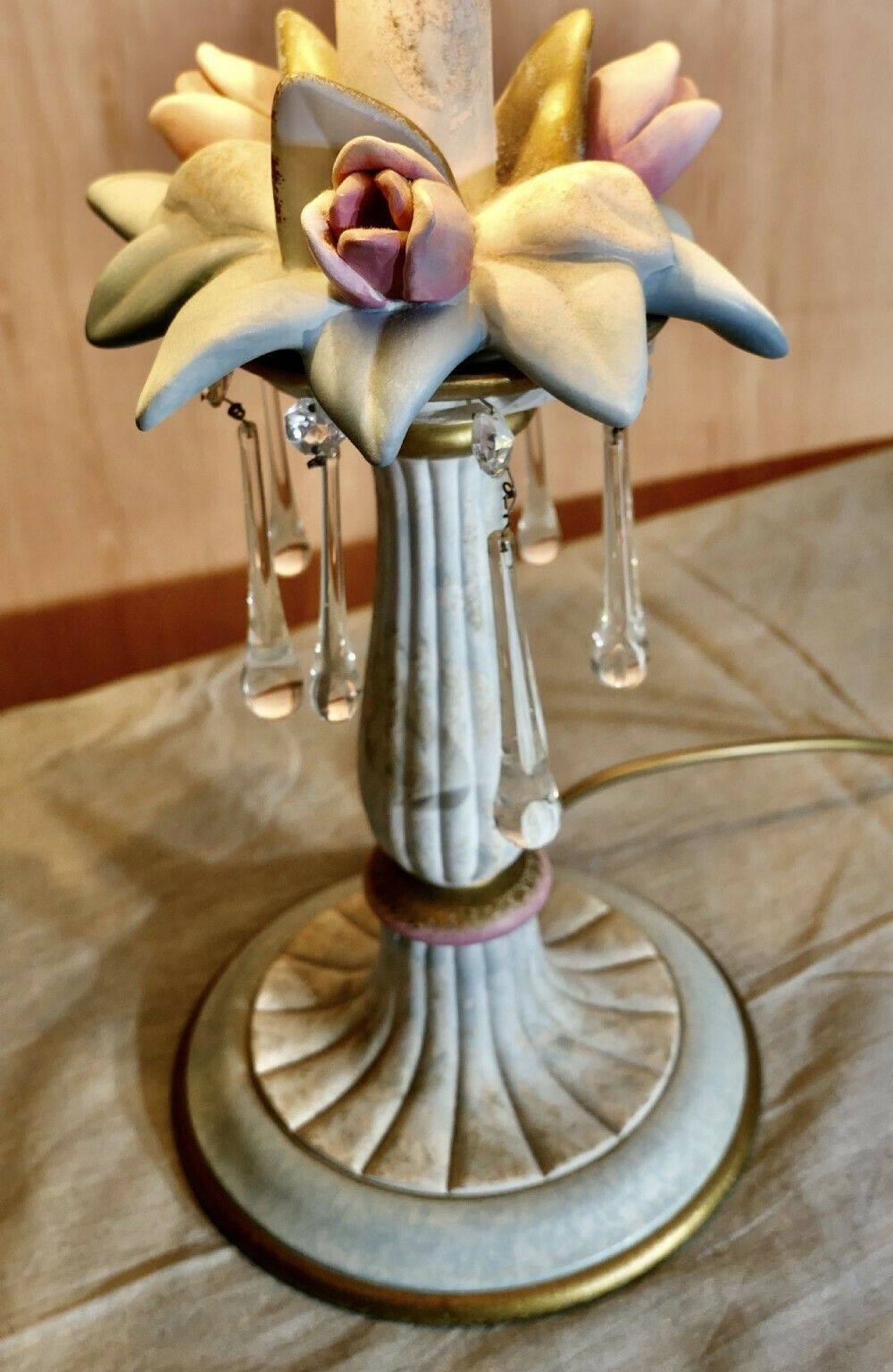 Vintage Italian Table Lamp In Porcelain And Glass photo Lighting