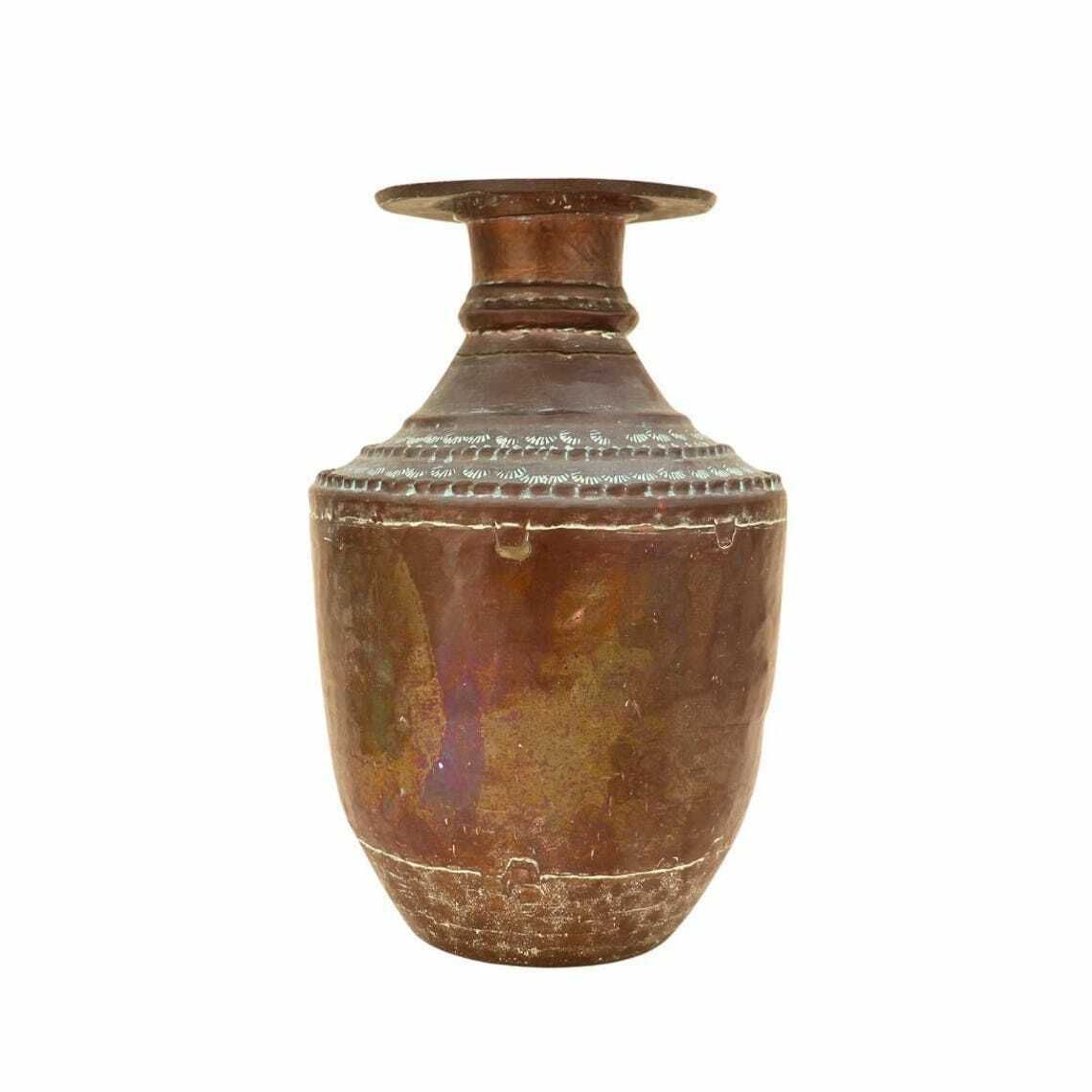Vintage Nepalese Copper Gagri, Nepalese Water Vessel, Rustic Copper Vase, Handcrafted Vase From Nepa photo vinterior