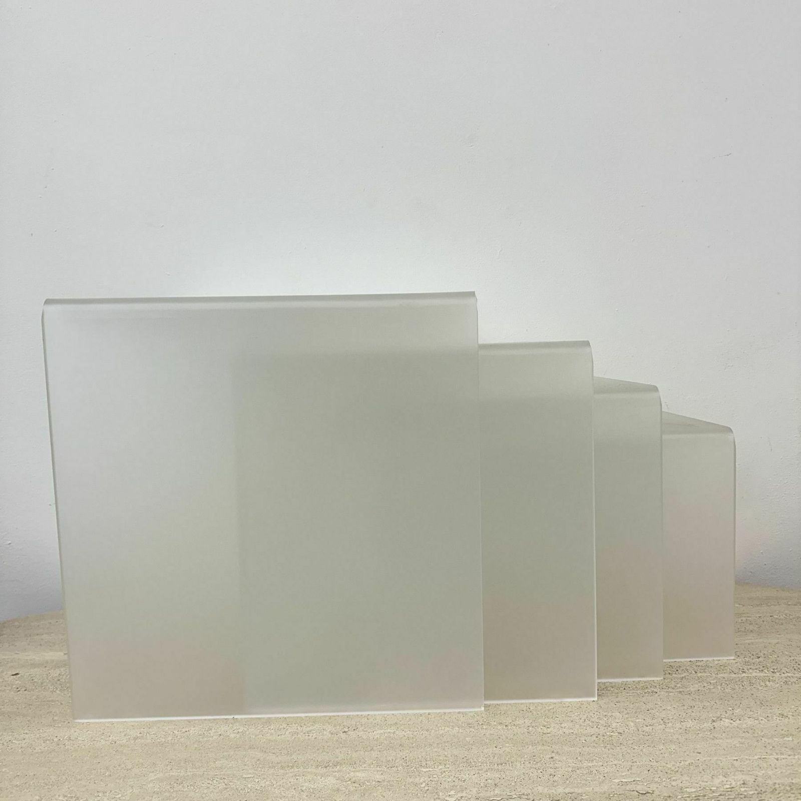photo vintage Set Of 4 Lucite Nesting Tables , 1970s