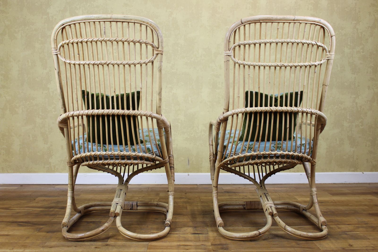 Pair Italian Bamboo Chairs By Tito Agnoli For Bonacina photo furniture