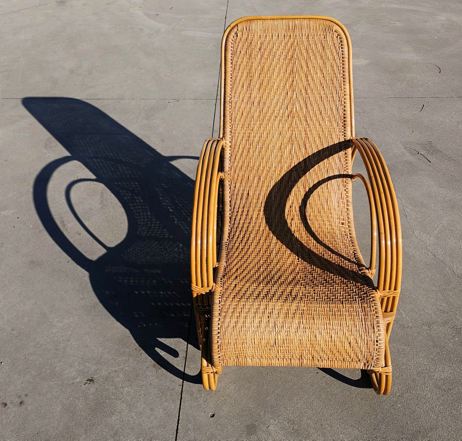 Pair Of Mid Century Modern Bamboo And Rattan Loungers // Bamboo Lounger // Made In Italy In 1960s photo 3600.0