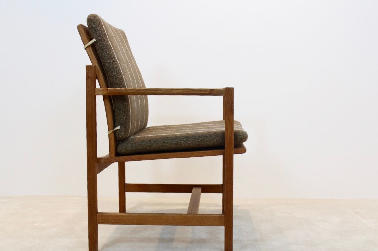Danish 3233 Oak Armchair By Børge Mogensen For Fredericia Stolefabric, 1960s photo vinterior