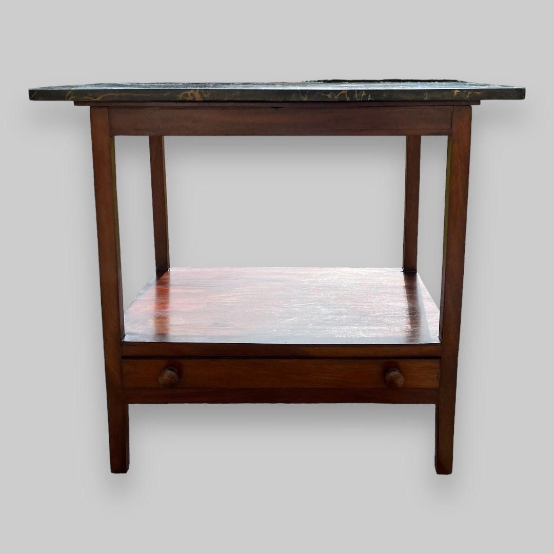 An Edwardian Mahogany Table With A Slate Top With Faux Marble Painted Effect photo vinterior