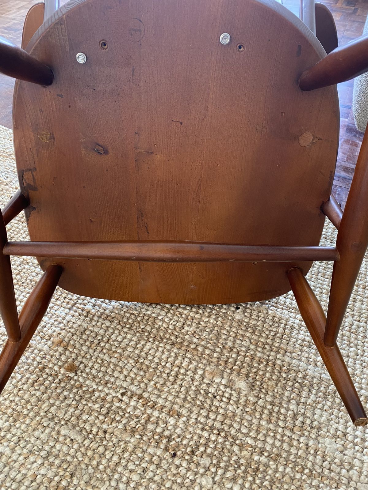 Mid Century Ercol Armchair 307 Fleur De Lis With Linwood Cushions photo Furniture