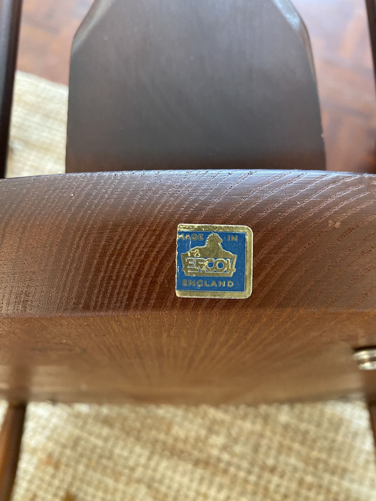 photo for sale Mid Century Ercol Armchair 307 Fleur De Lis With Linwood Cushions
