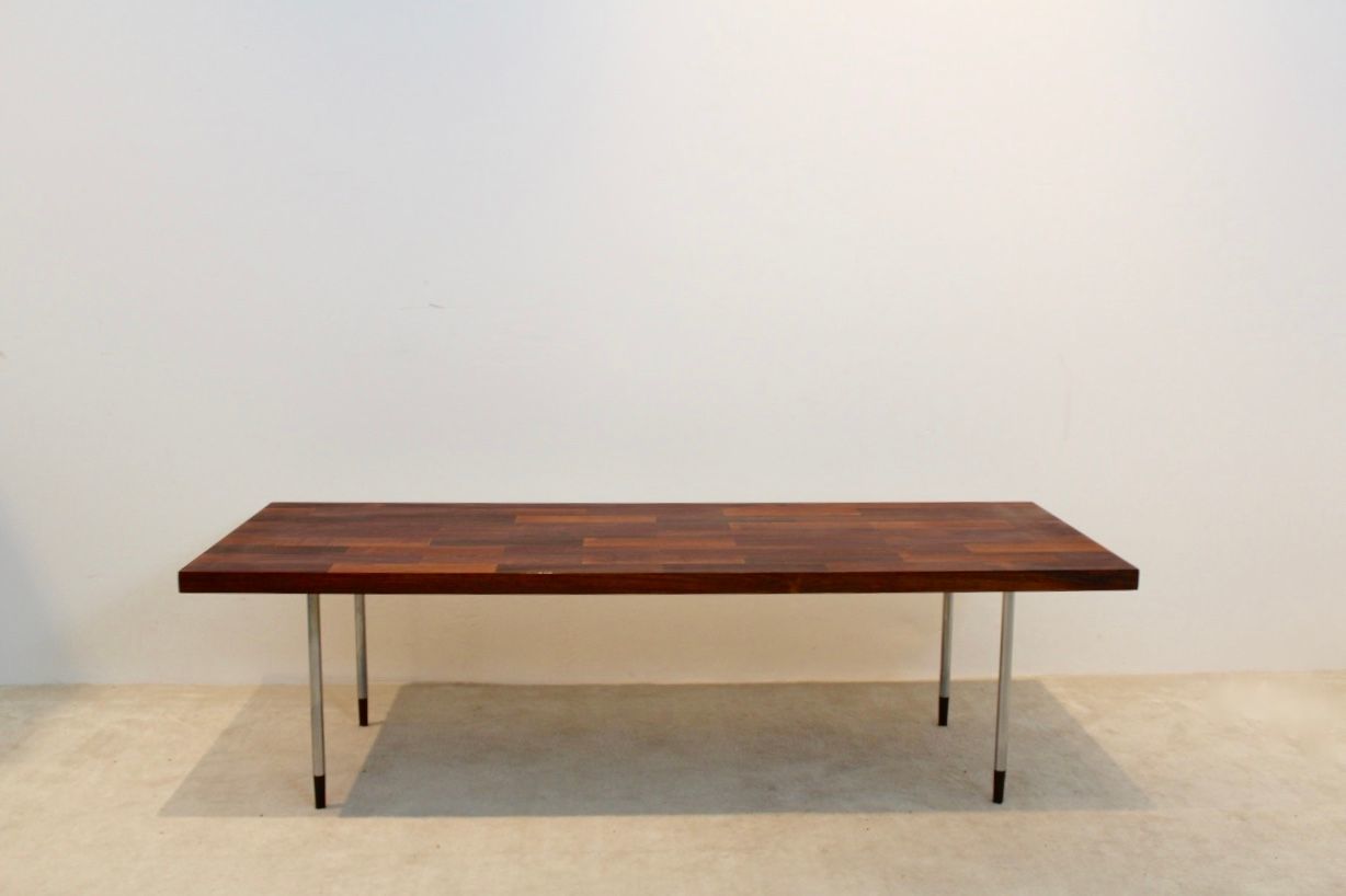 photo furniture Dutch Teak & Stainless Steel Coffee Table By Rudolf Bernd Glatzel For Fristho, 1960s