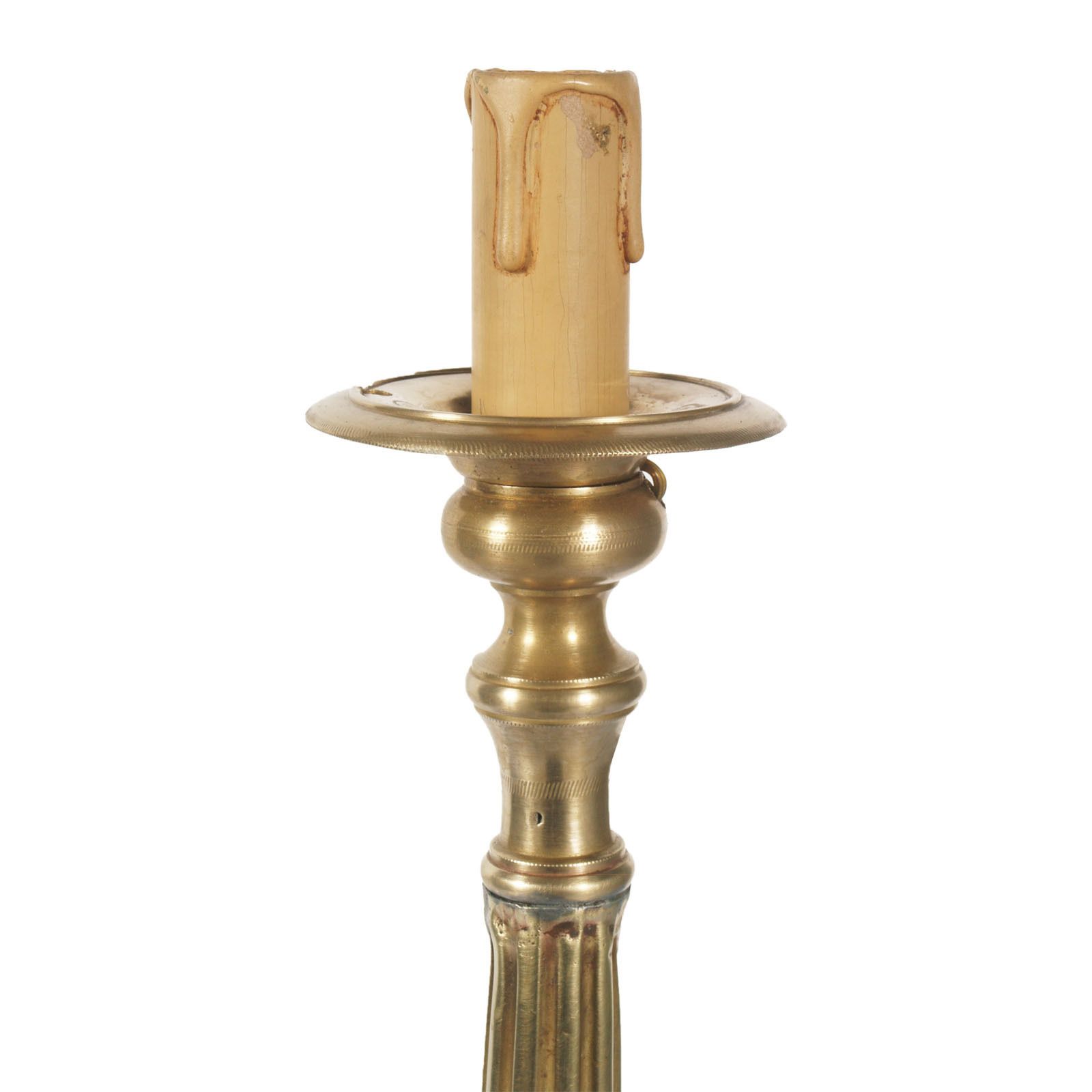 17th Century Antique Original Lampholder Candelabrum In Gilt Bronze photo vinterior