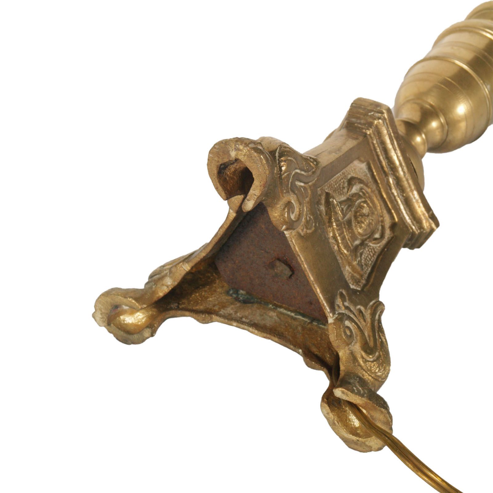 Lighting 17th Century Antique Original Lampholder Candelabrum In Gilt Bronze photo