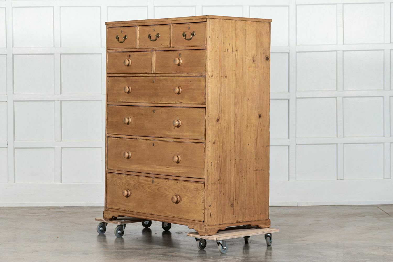 Large 19thc English Pine Chest Drawers photo for sale