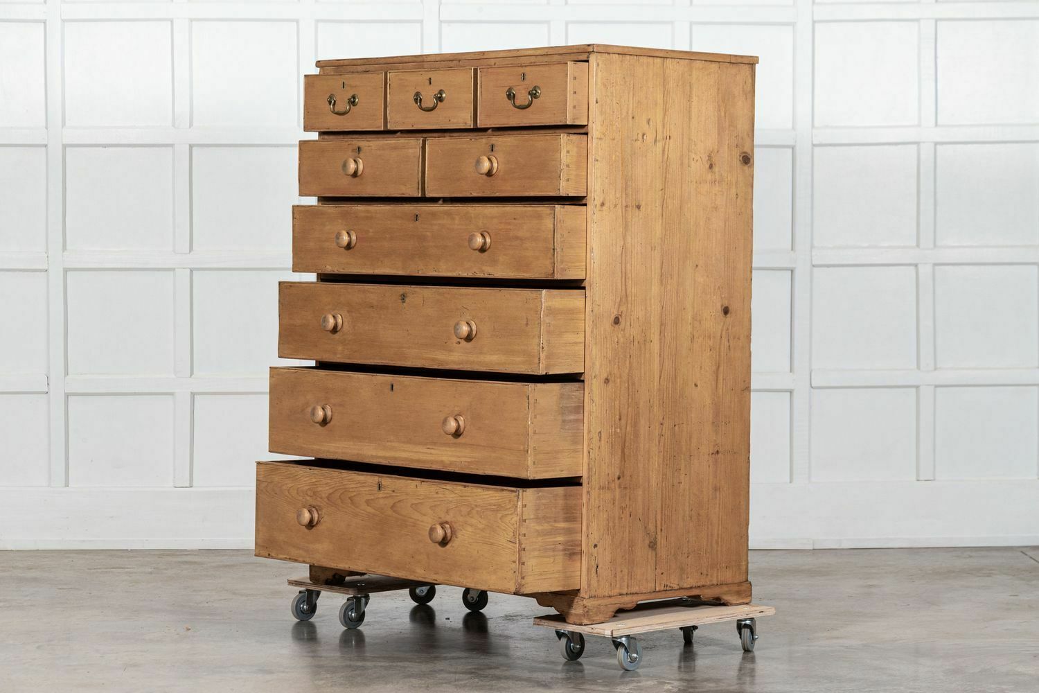 Large 19thc English Pine Chest Drawers photo Furniture