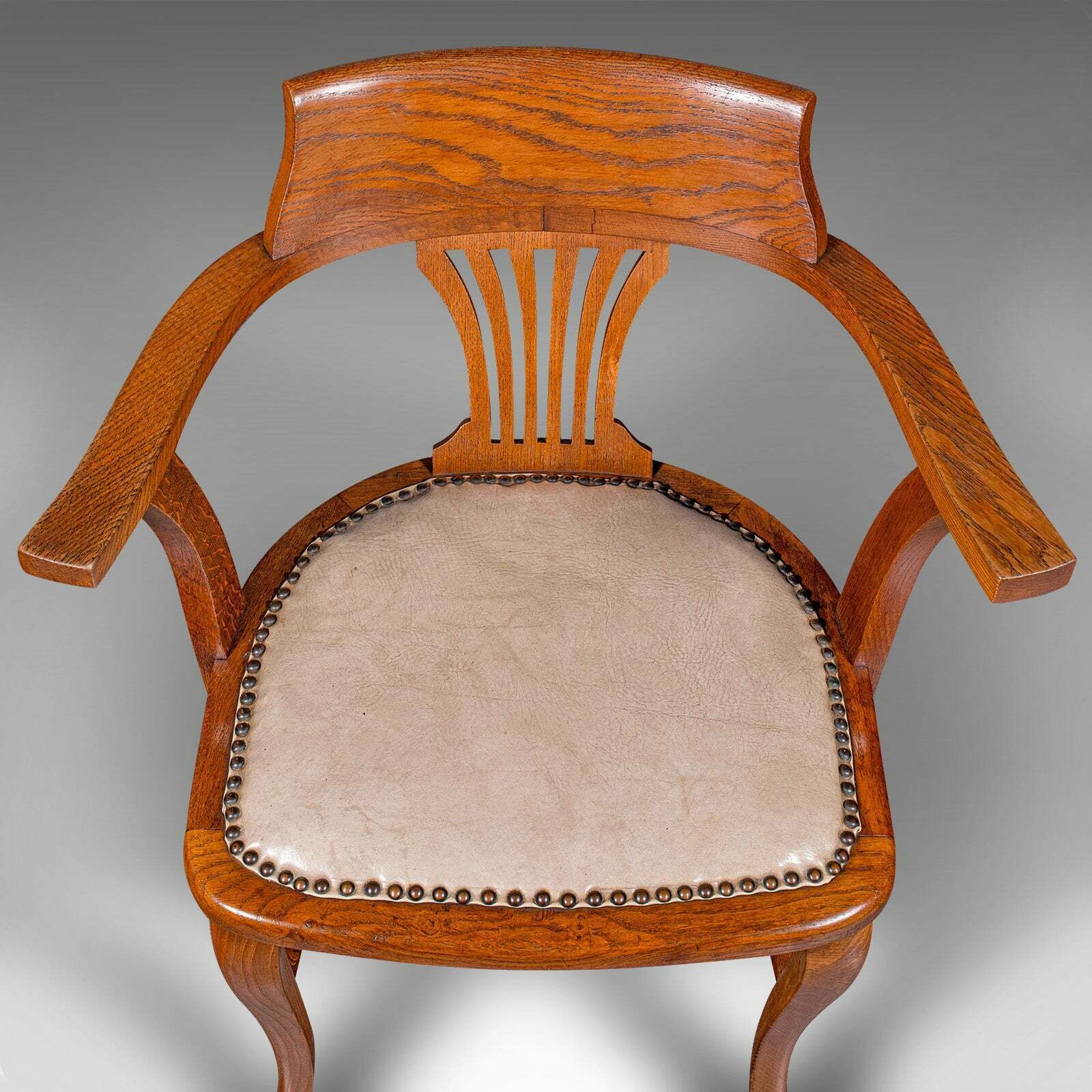 Antique Desk Elbow Chair, English, Oak, Office Seat, Drawing Room, Edwardian photo buy