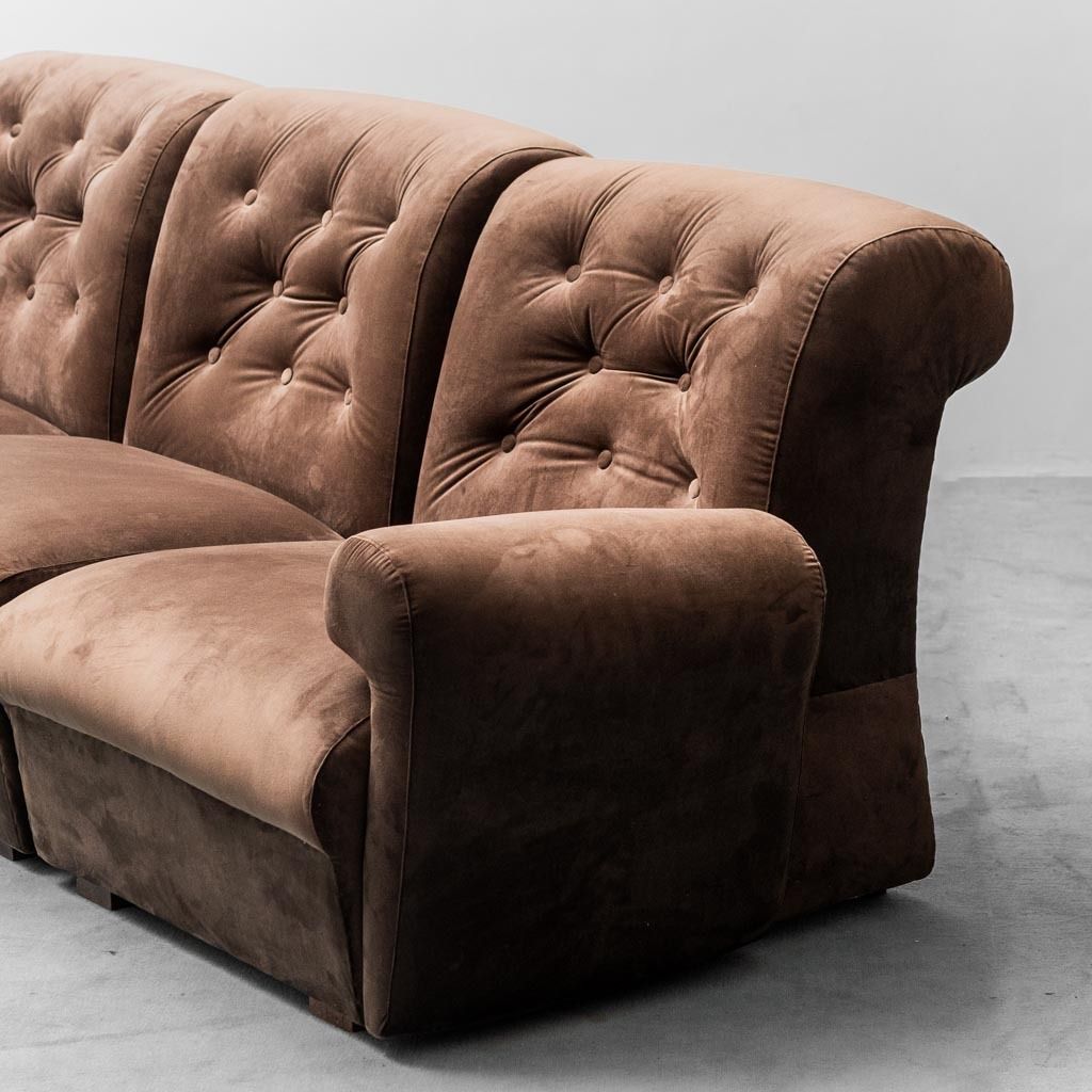 4 Seater Modular Sofa Velvet 70s Vintage Modern Antiques photo furniture