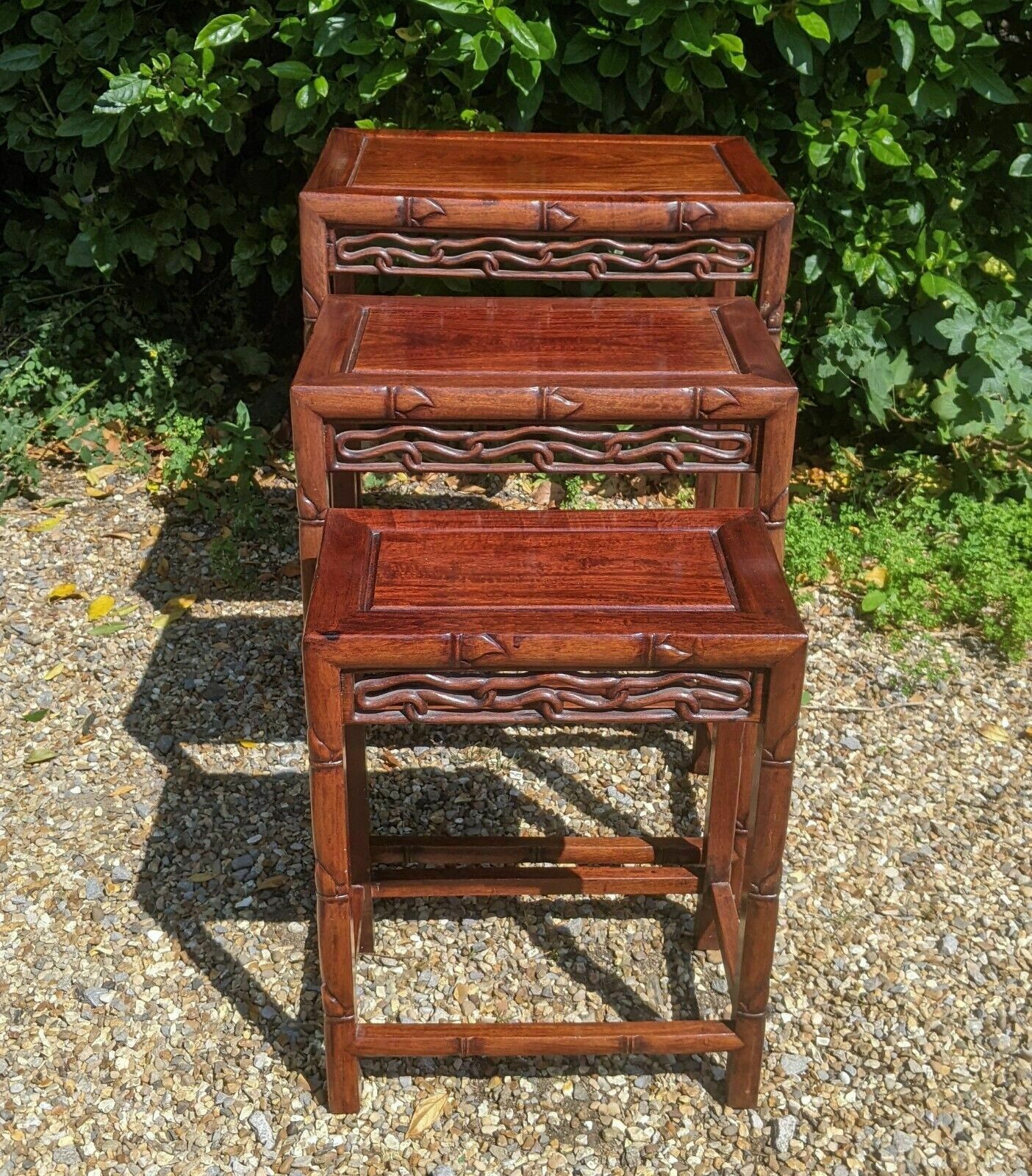 Antique Chinese Huanghuali Rosewood Nest Of Tables photo for sale