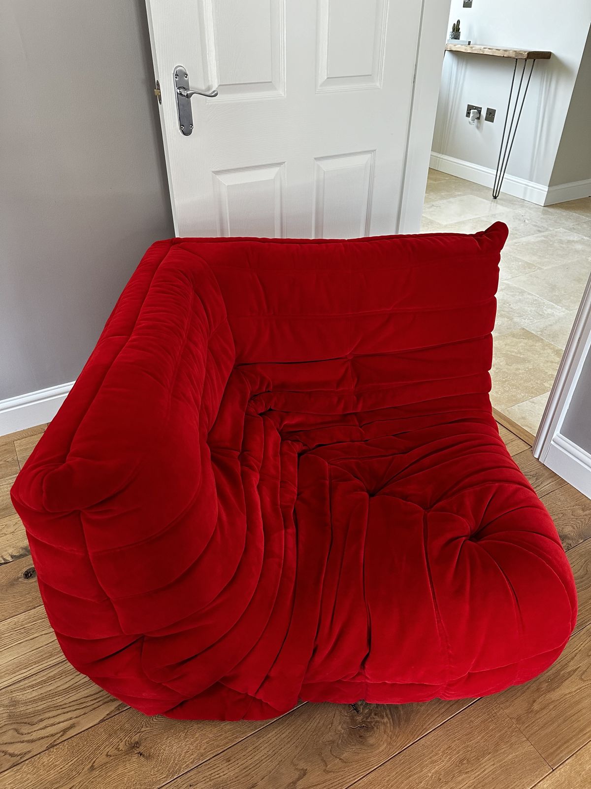 A 21st Century Red "Togo" Corner Sofa photo Furniture
