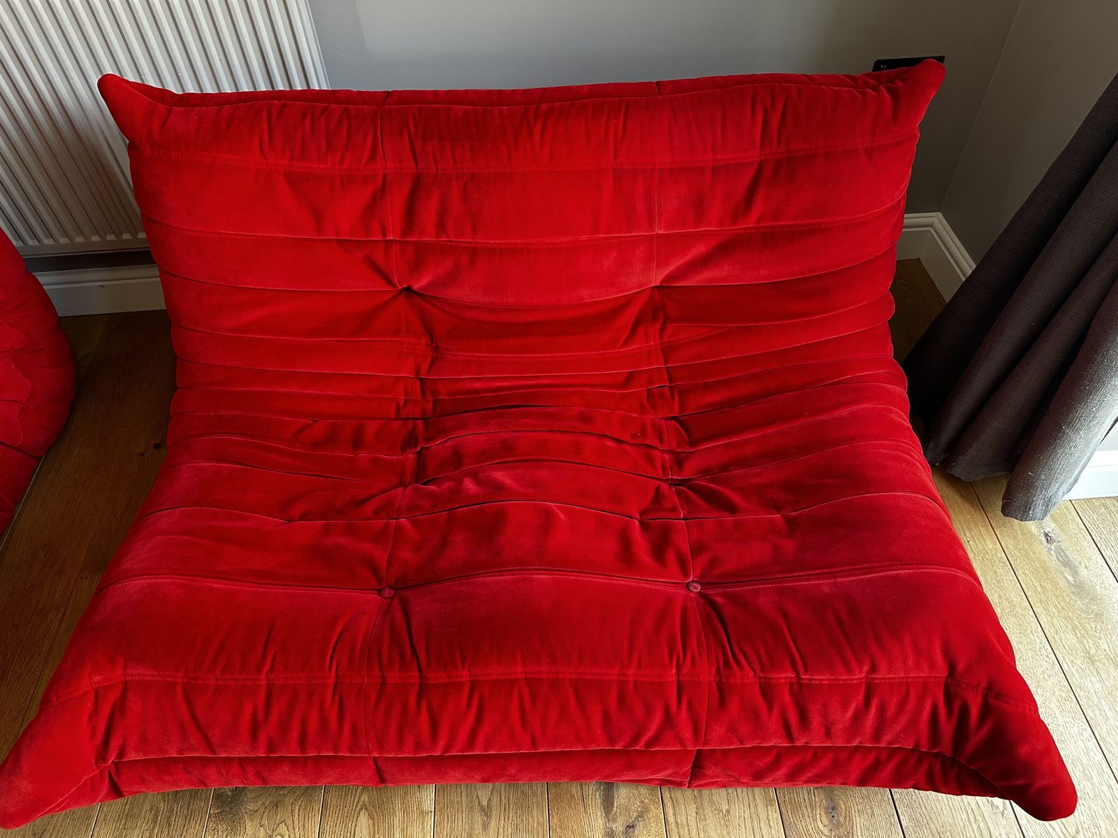 A 21st Century Red "Togo" Small Settee photo for sale