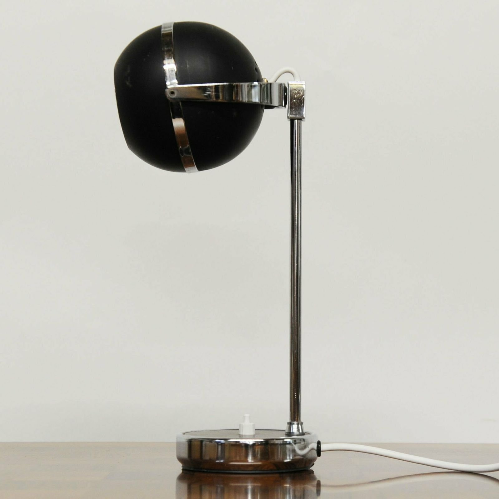 Vintage Black And Silver Eyeball Table Lamp, 1960s photo furniture