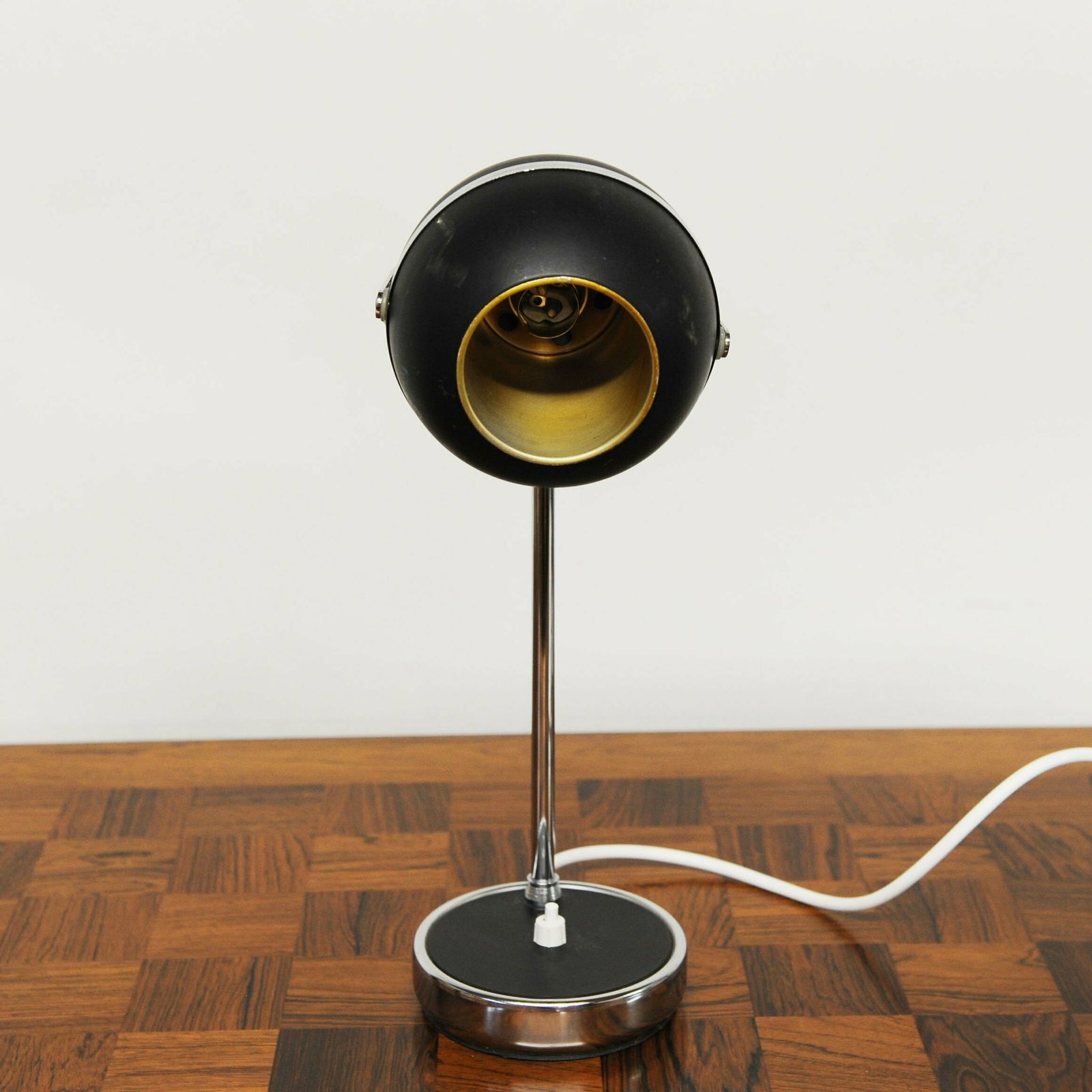 Vintage Black And Silver Eyeball Table Lamp, 1960s photo buy