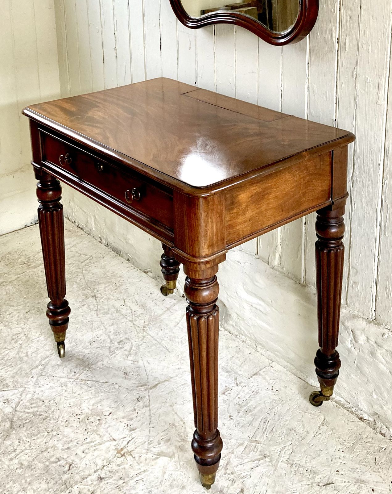 A Quality Made Mahogany William IV Chamber Table Or Small Desk Stamped M Willson