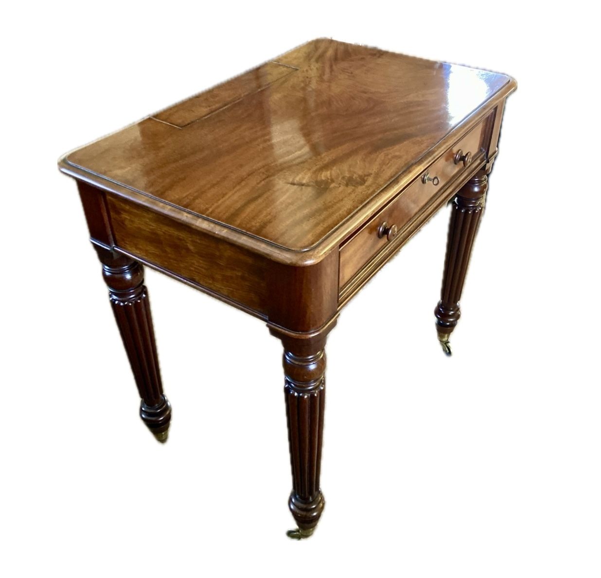 A Quality Made Mahogany William IV Chamber Table Or Small Desk Stamped M Willson photo Furniture