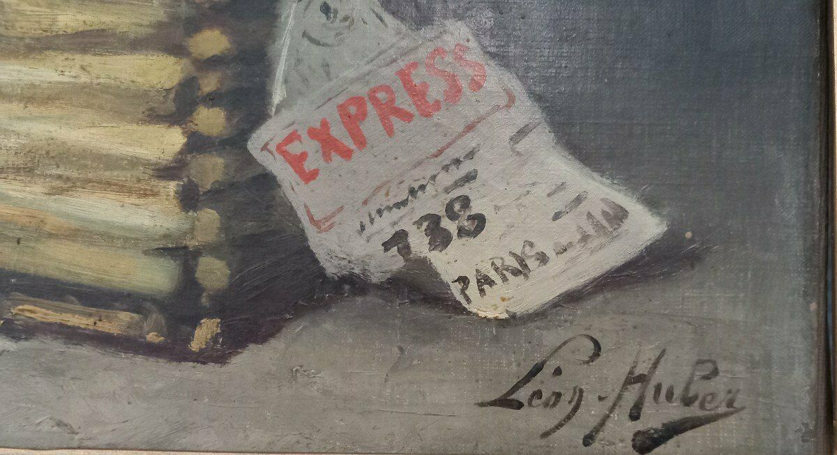 Oil Painting On Canvas Representing Four Kittens Signed Léon Huber photo 1938.0
