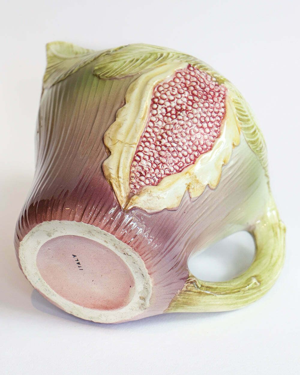 Zeldzame Vintage Italiaanse Majolica Keramische Kan In De Vorm Van Een Vijg photo 160.0