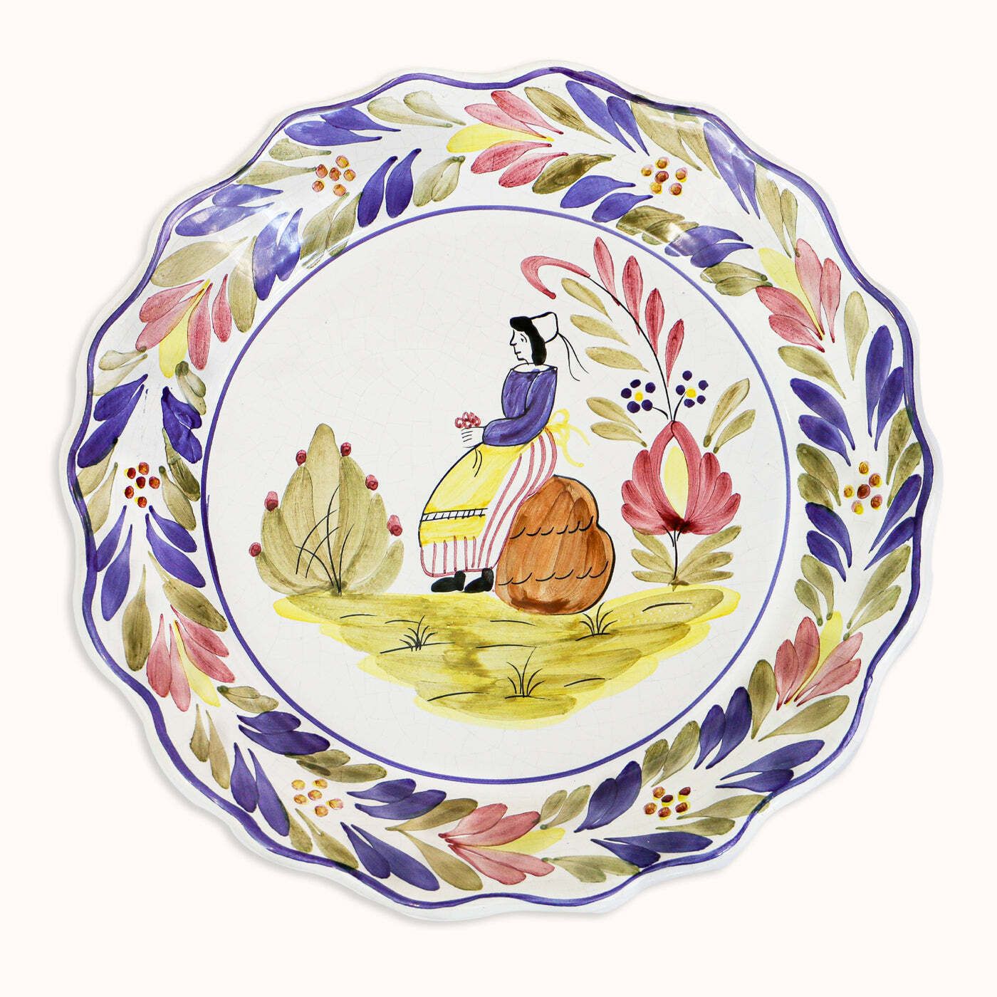 photo for sale Set Of Two Vintage Majolica Plates, Mister And Missus