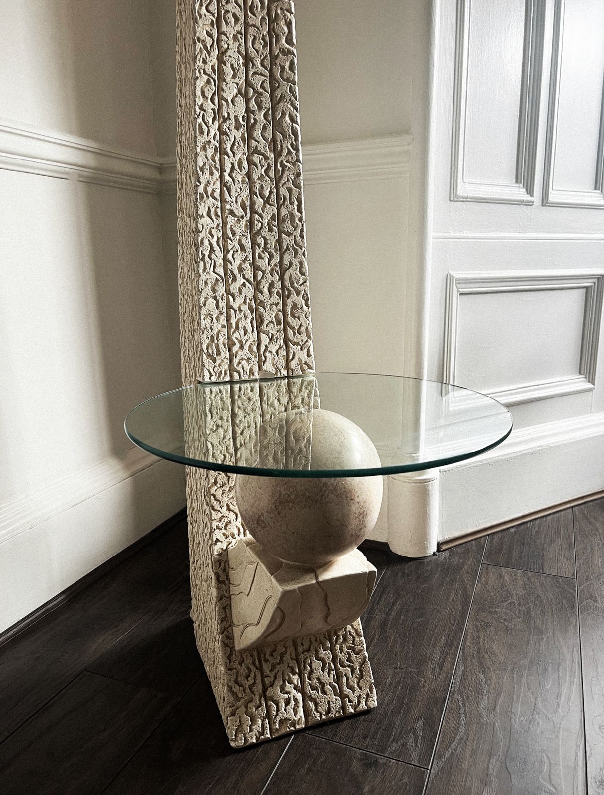 Stone Sphere Floor Lamp, 1980s photo furniture