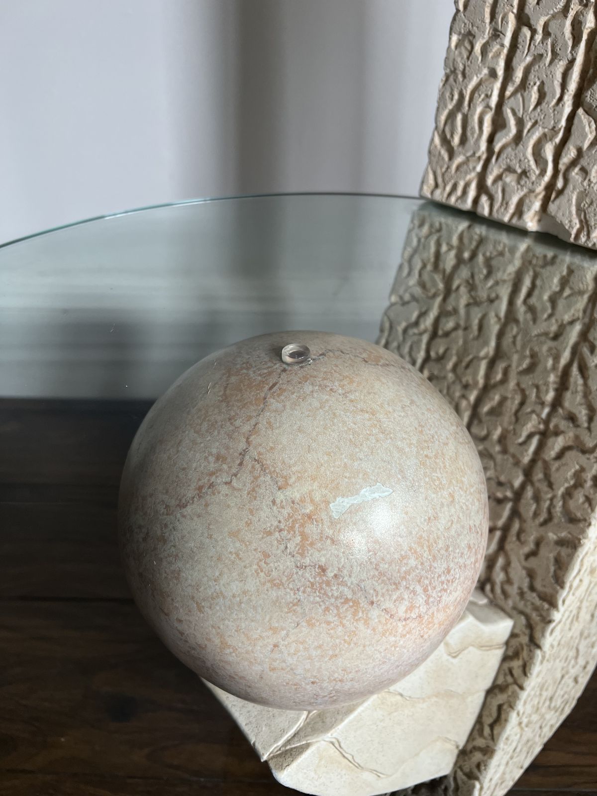 Stone Sphere Floor Lamp, 1980s photo 450.0