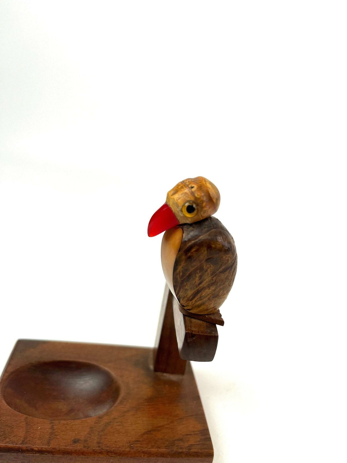 Rare Art Deco Wooden Bird Pipe Holder Bakelite Beak France 1930 photo vinterior