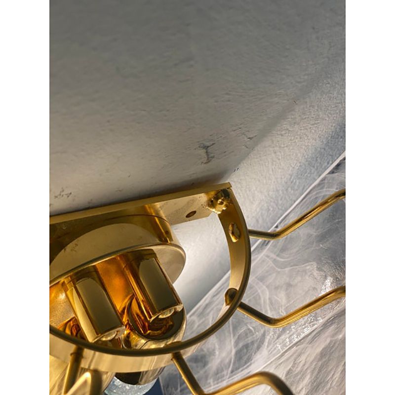 1800.0 Set Of Two Venied White Alabastro Strips “Listelli” Murano Glass Gold 24k Wall Sconce By Simoeng photo