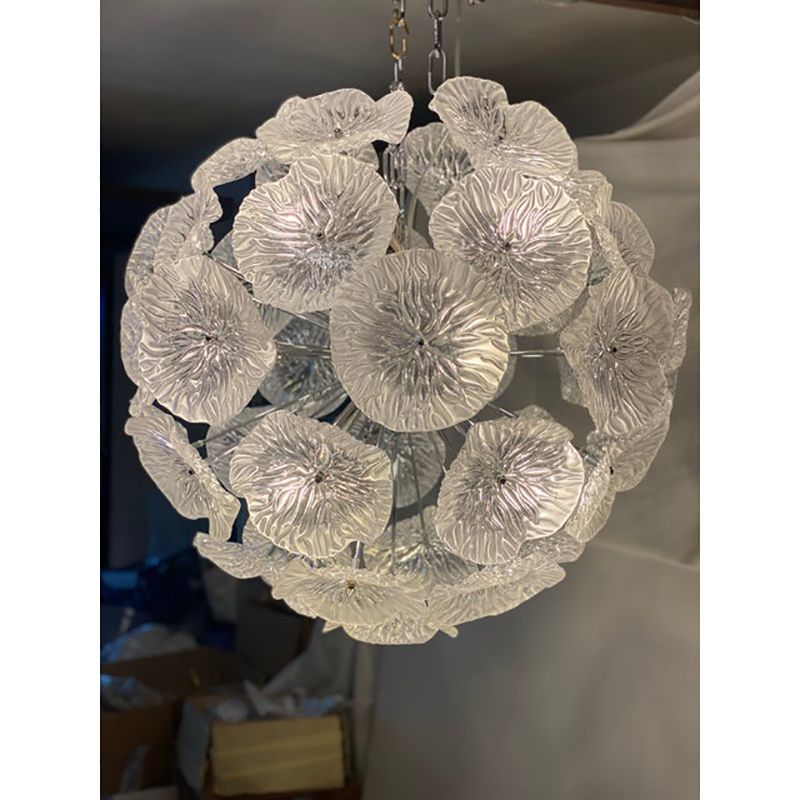 Italian Floral Murano Glass Sputnik Chandelier By Simoeng photo for sale