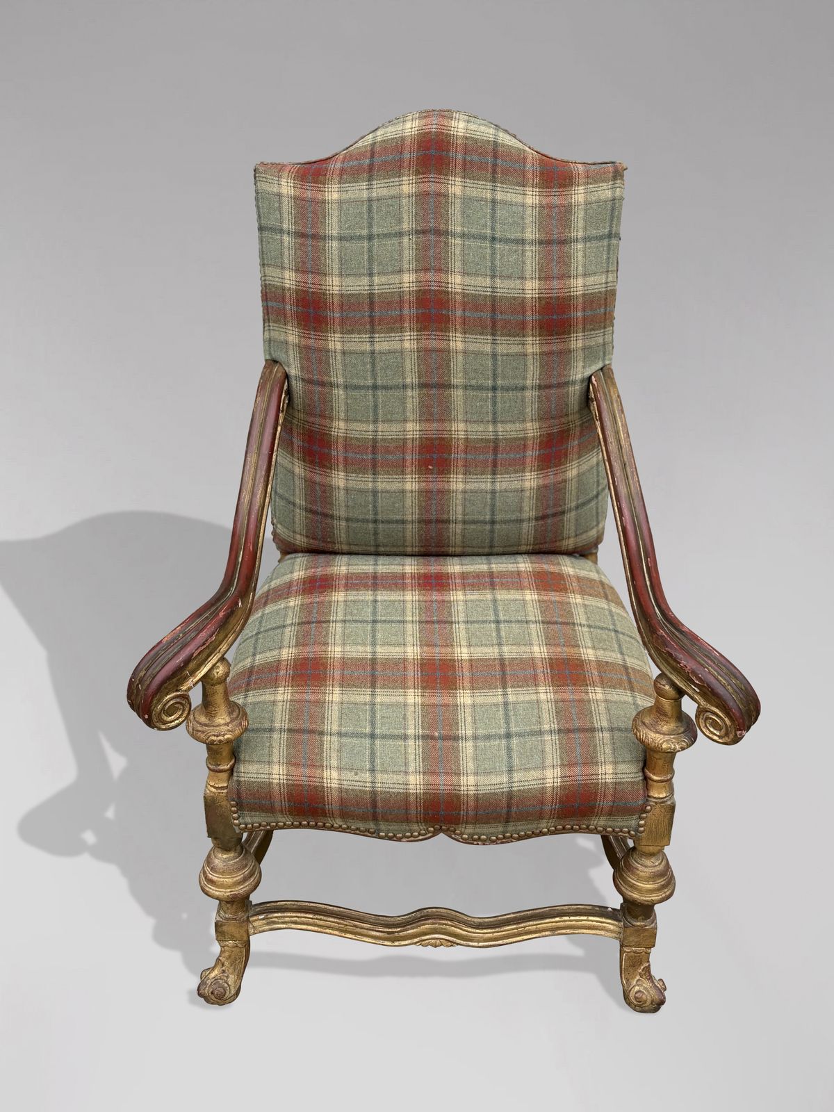 Pair Of Large 19th Century French Giltwood Throne Armchairs photo vintage