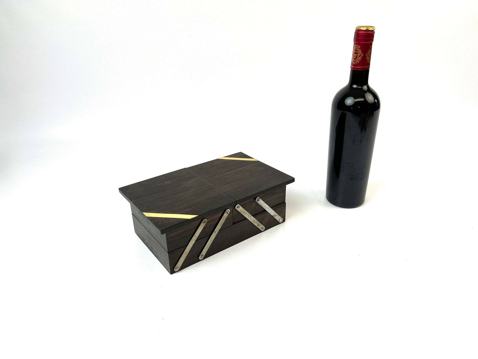 Rare Avant Garde Art Deco Bauhaus Wooden Foldable Jewelry Box France 1930 photo for sale