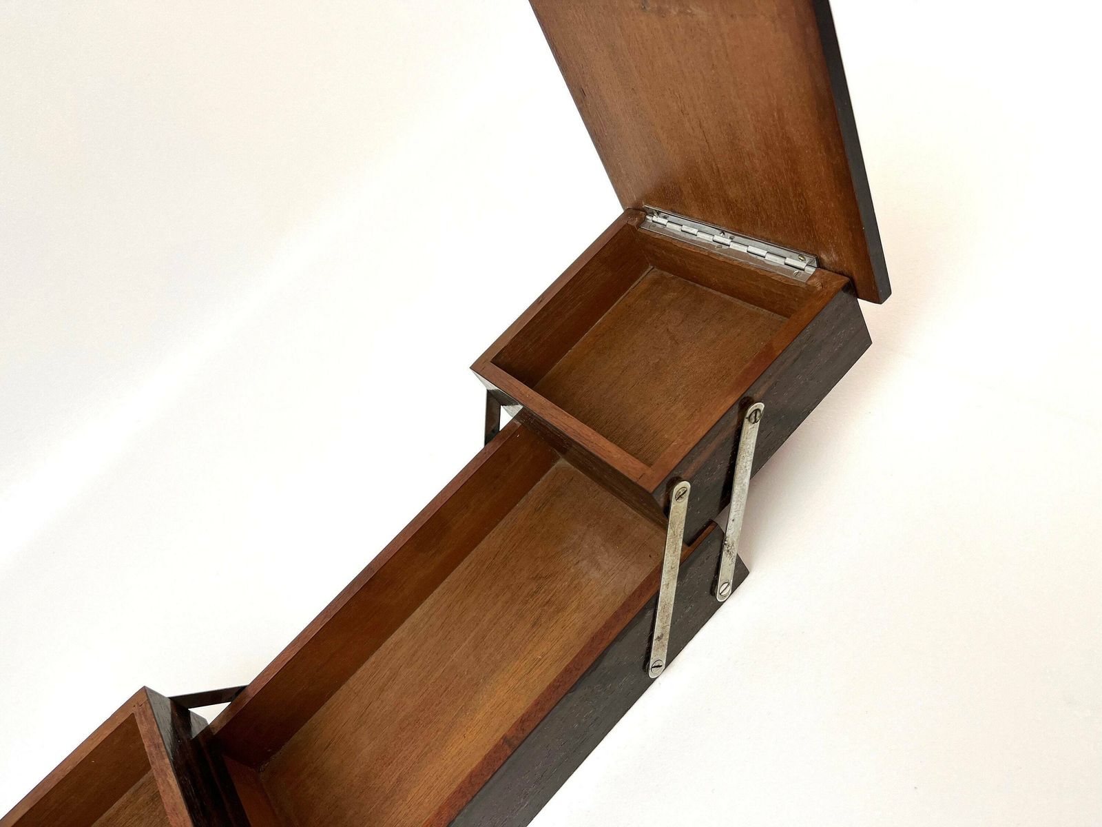 Rare Avant Garde Art Deco Bauhaus Wooden Foldable Jewelry Box France 1930 photo vinterior