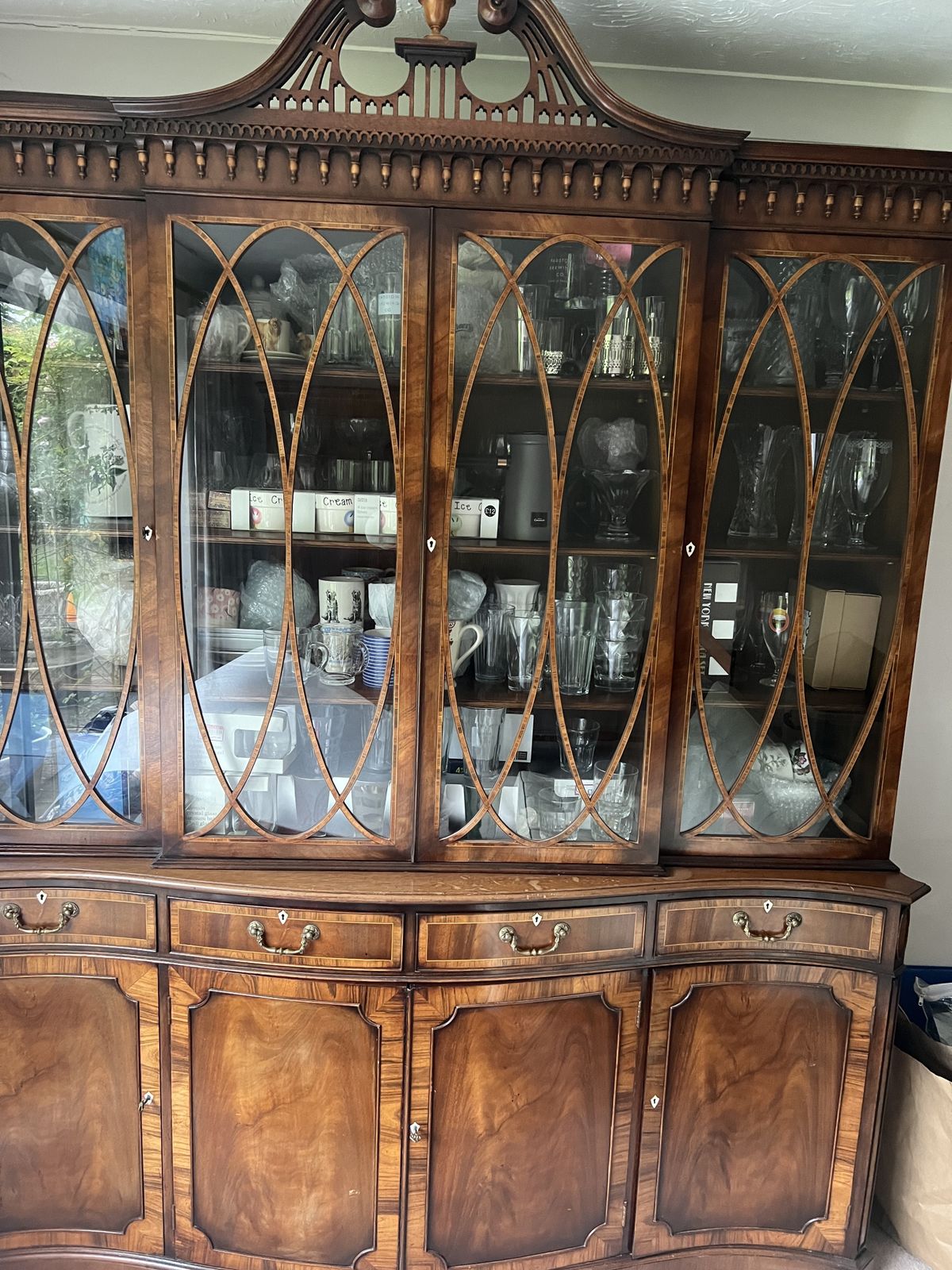 George 3rd Style Mahogany Serpentine Bookcase photo for sale