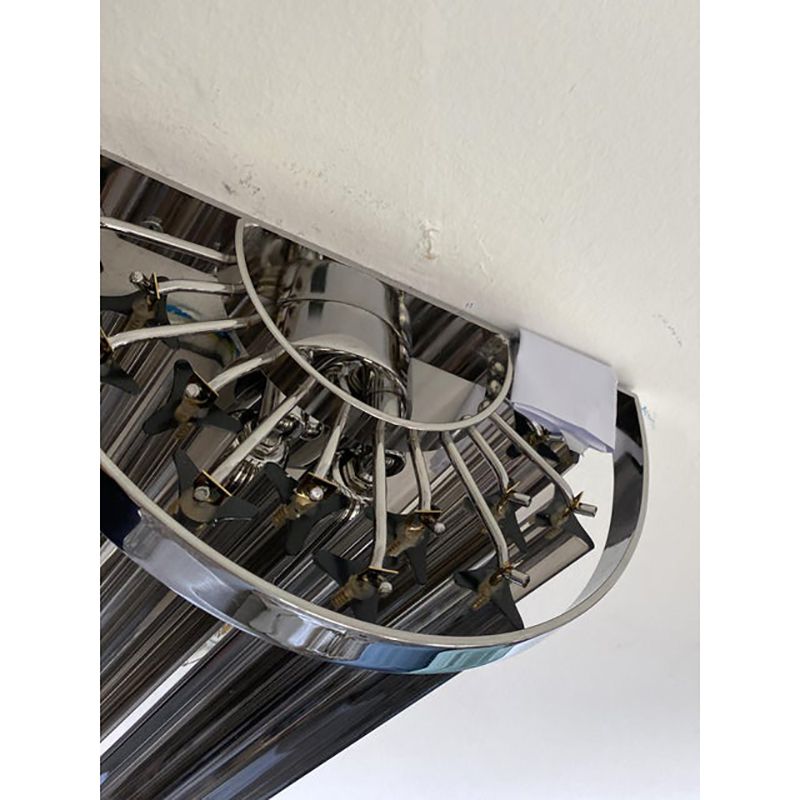 Set Of Two Mid  Century Modern Style Italian Fumè "Triedro" Belt Wall Sconces photo furniture