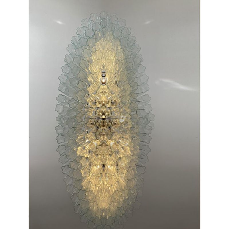 Contemporary Oval "Tronchi" Murano Glass Chandelier In Venini Style photo vinterior