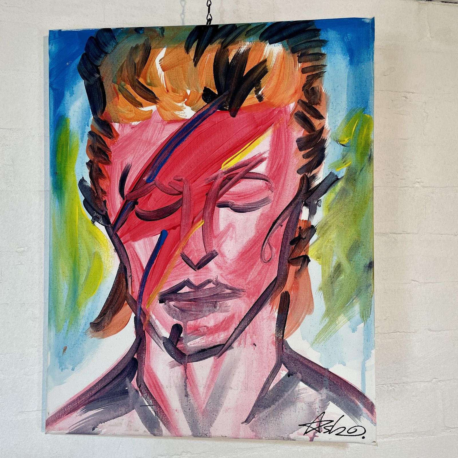 Icons Canvas Paintings, Signed   Uk Street Artist, Set Of 3 photo for sale