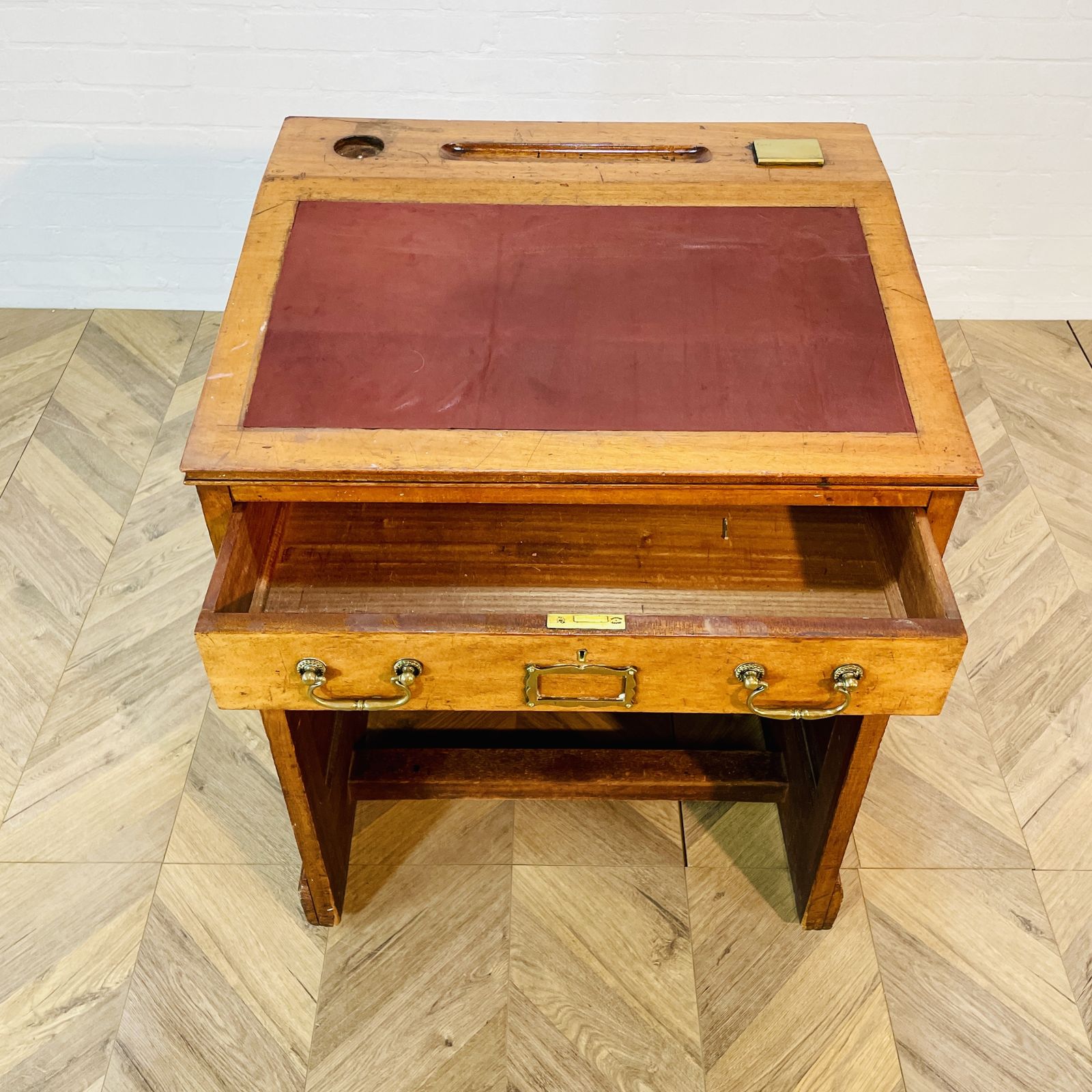 Antique English Oak Davenport Desk On Castors, Circa 1900s photo furniture