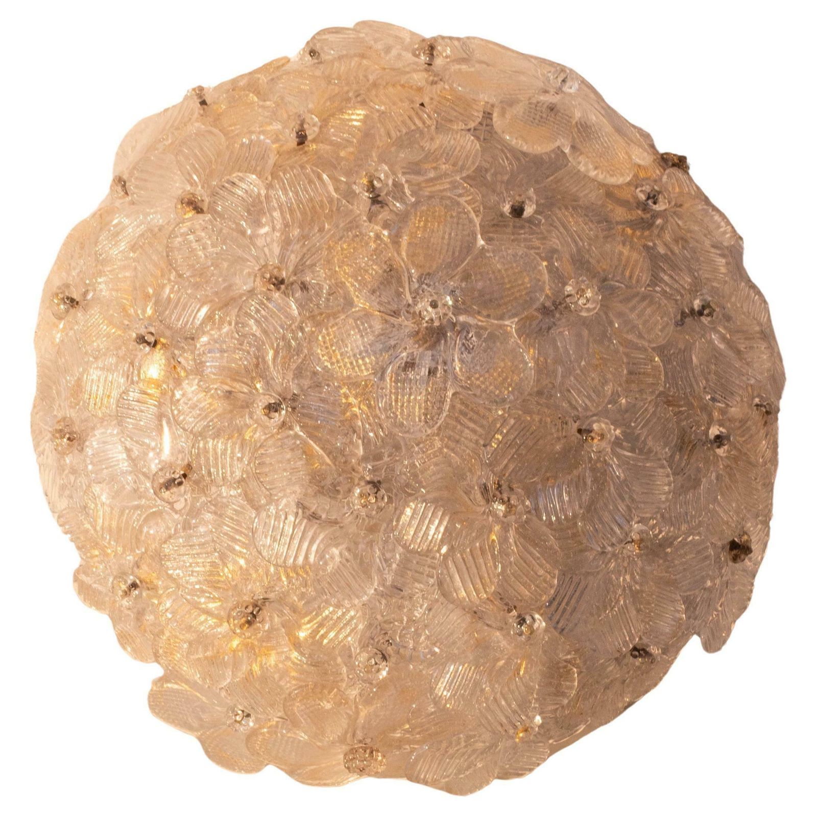 Murano Ceiling Light Gold And Traspare Flower By Seguso For Venini, Italy, 1960s photo furniture