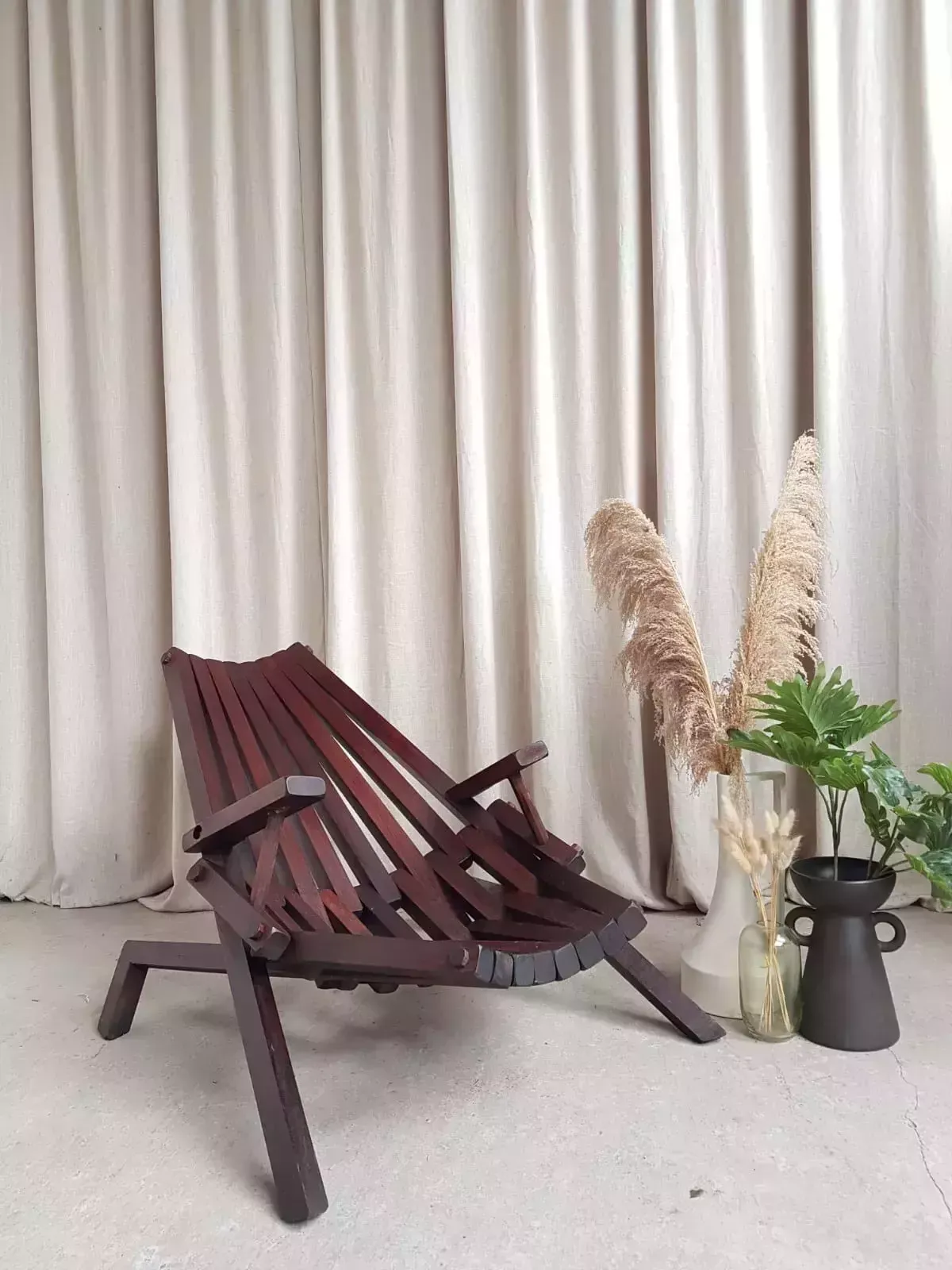 Vtg Mid Century Solid Mahogany Danish Scandi Lounger Chair Retro Modernist R529 photo Furniture