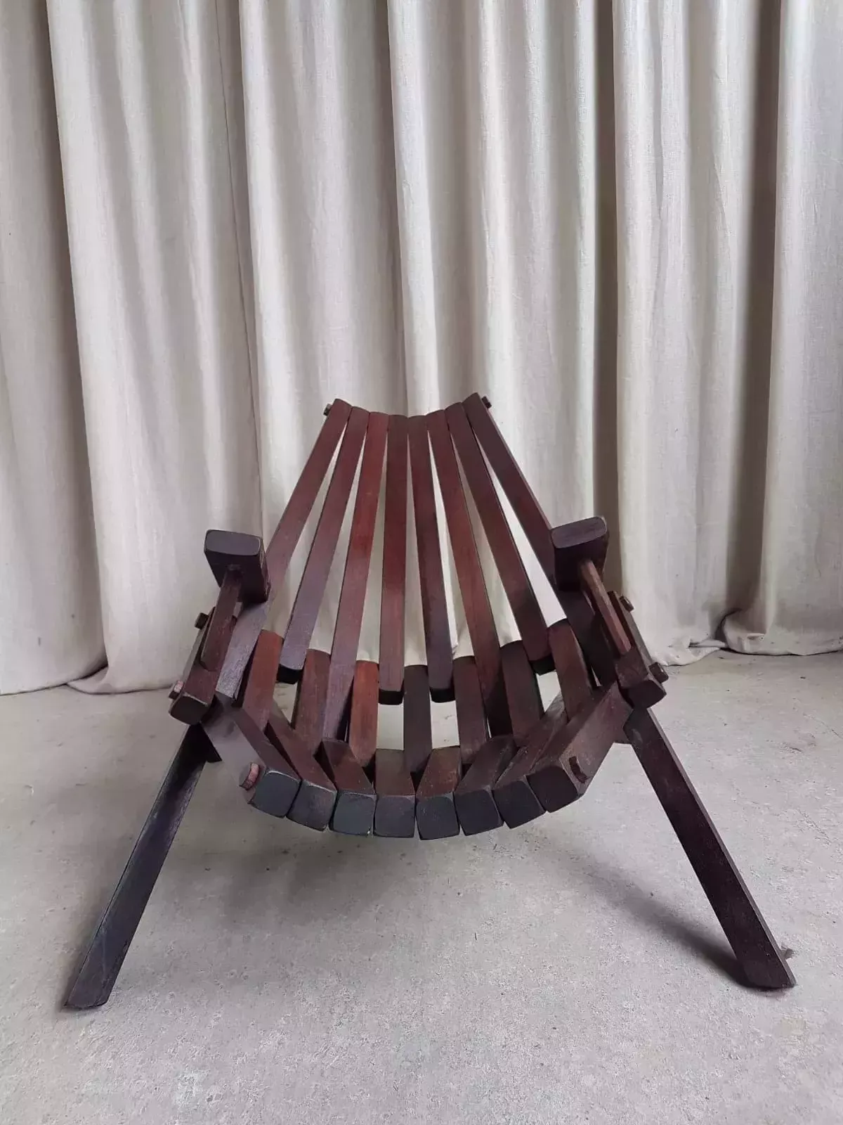Vtg Mid Century Solid Mahogany Danish Scandi Lounger Chair Retro Modernist R529 photo 460.0