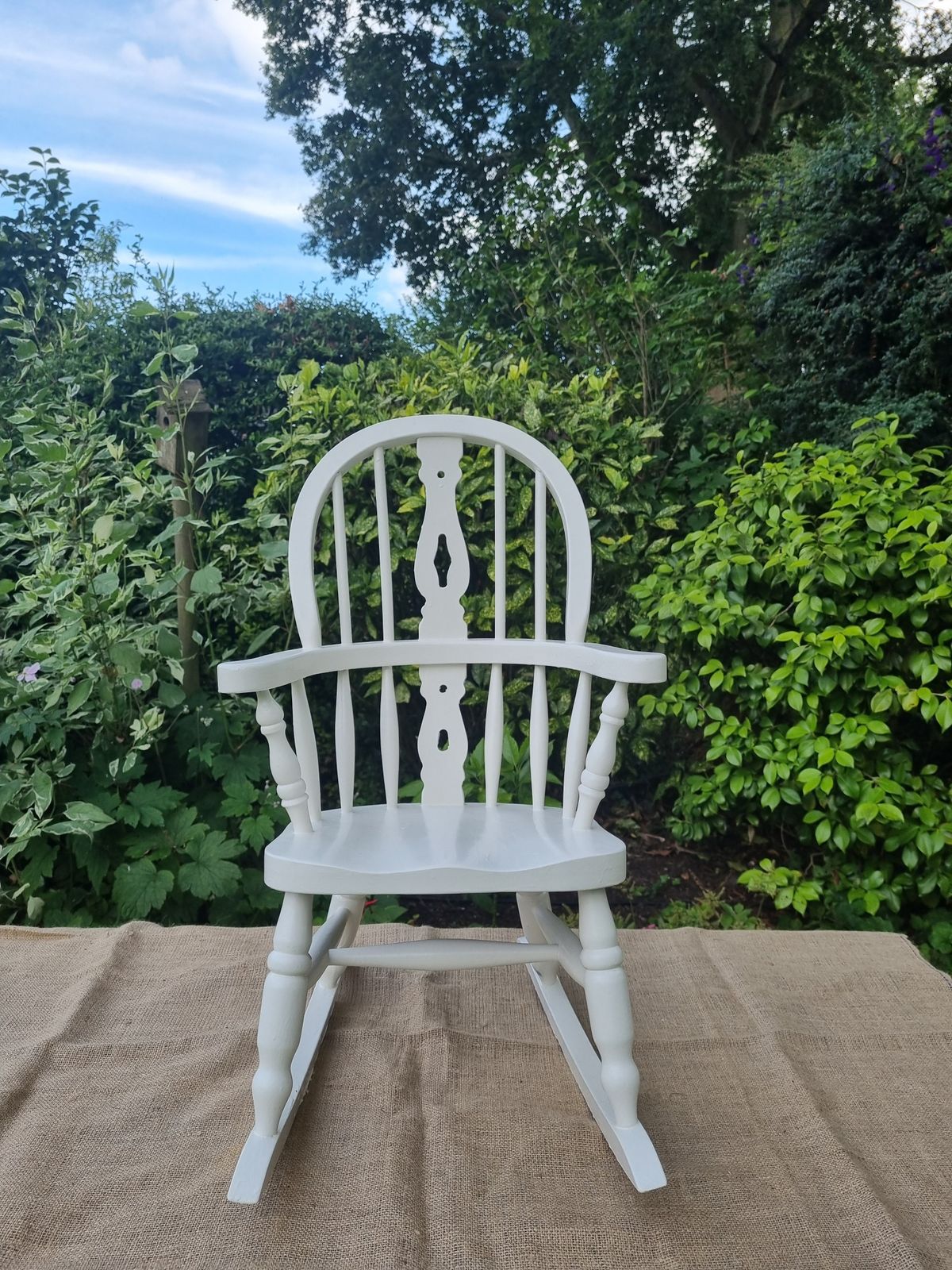Charming Vintage Cream Rocking Chair For Children