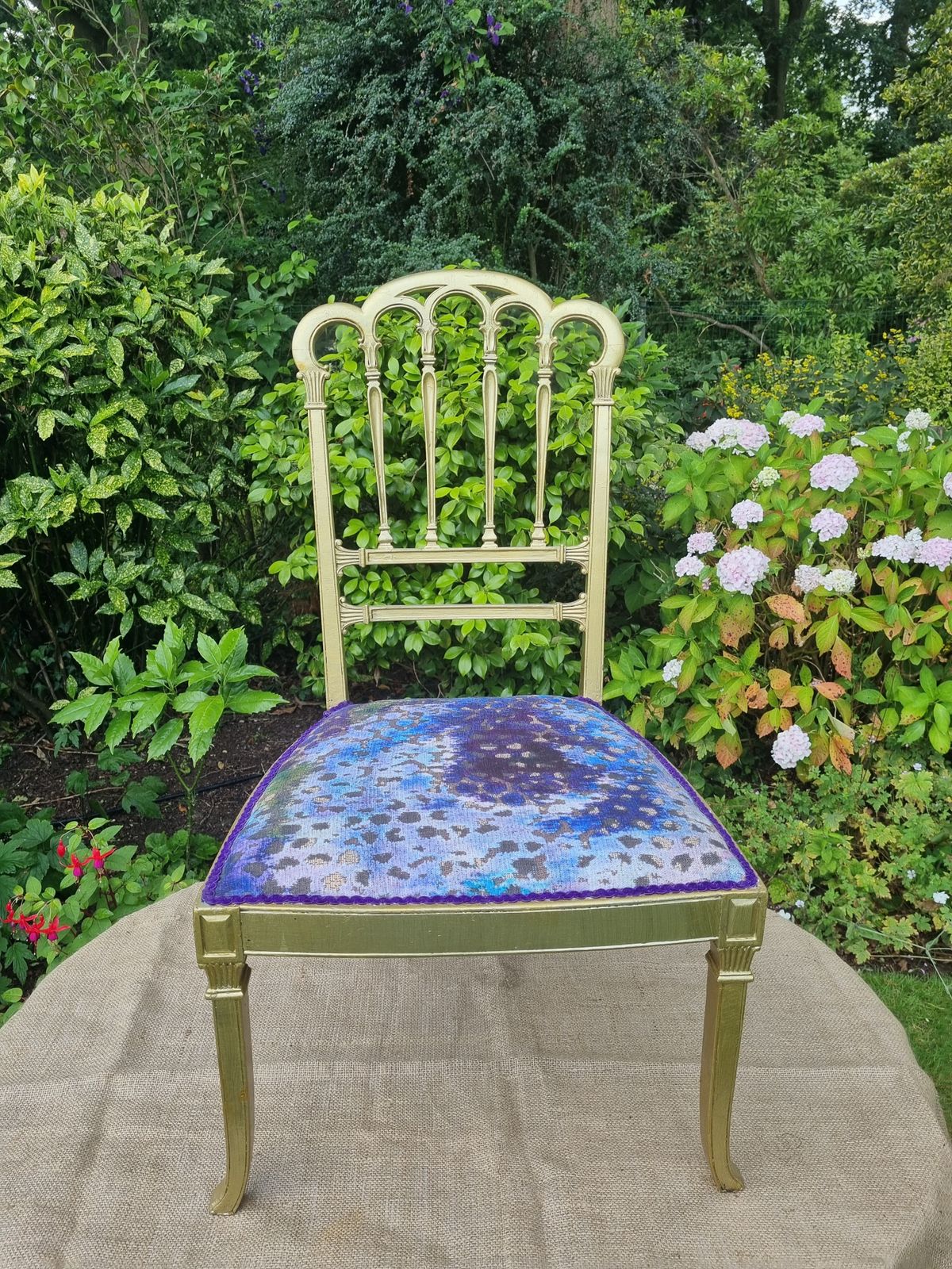 Gold Designers Guild Upholstered Occasional Chair photo vintage