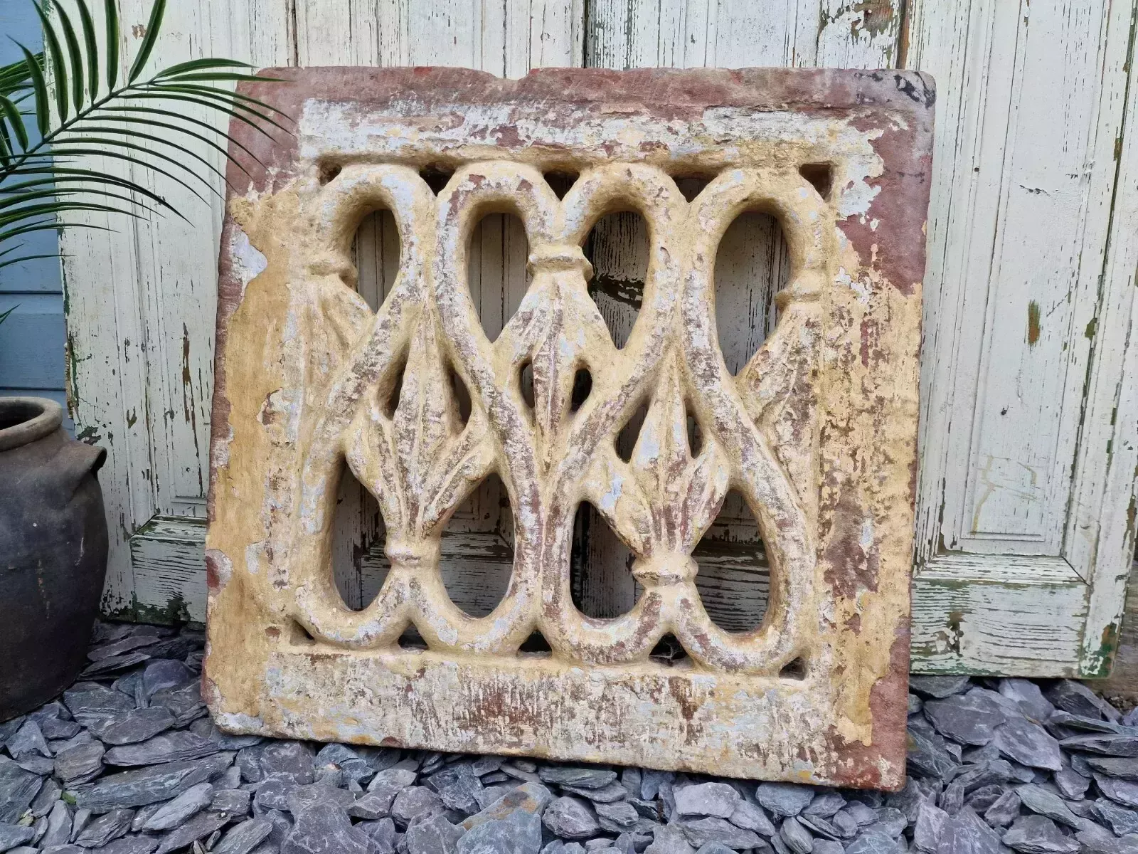 Antique Indian Hand Carved Stone Jhali Ventilation Window Home Garden Decor photo buy