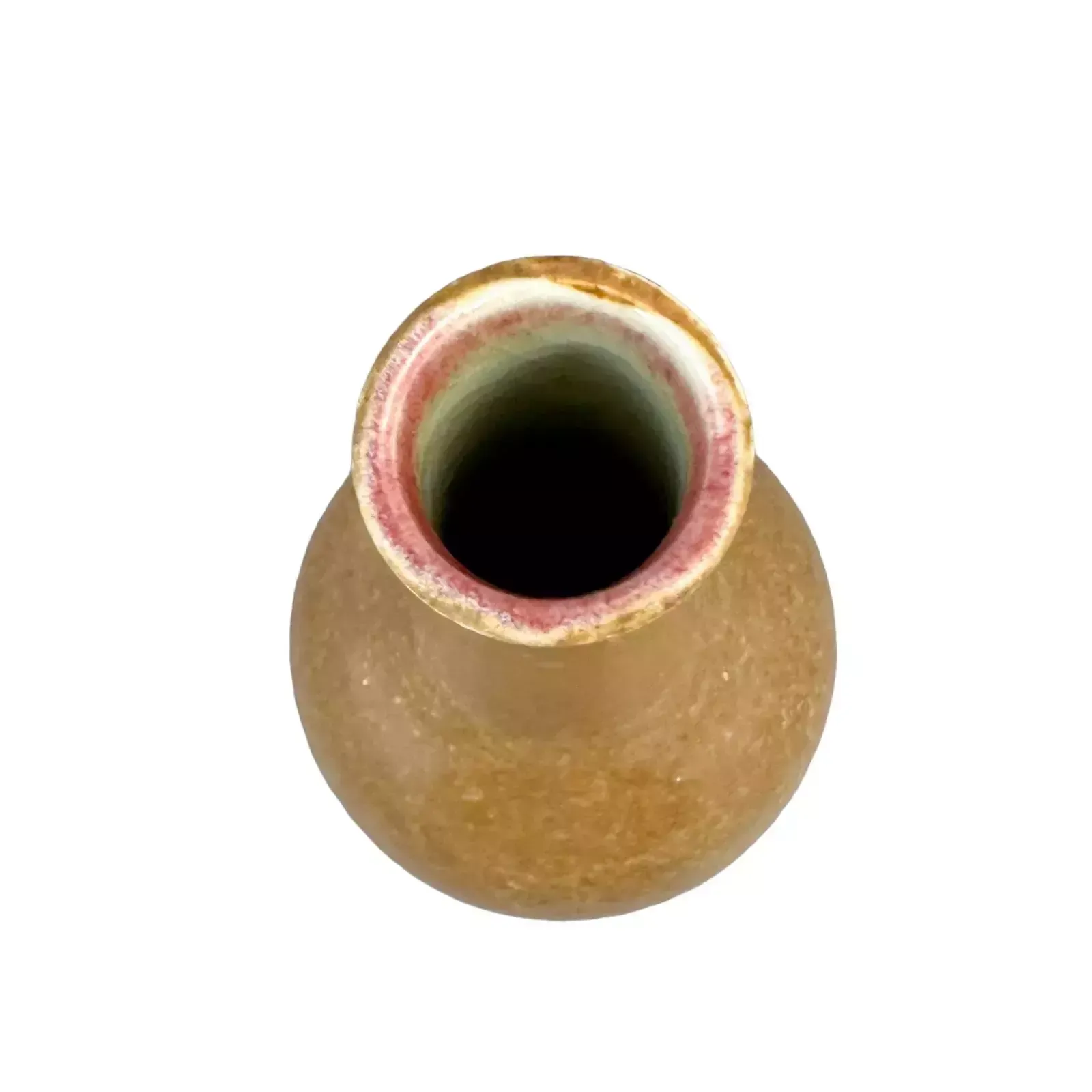 Antique Chinese 19th Century Brown Tea Dust Glaze Vase, Long Neck, Bulbous Belly photo vinterior
