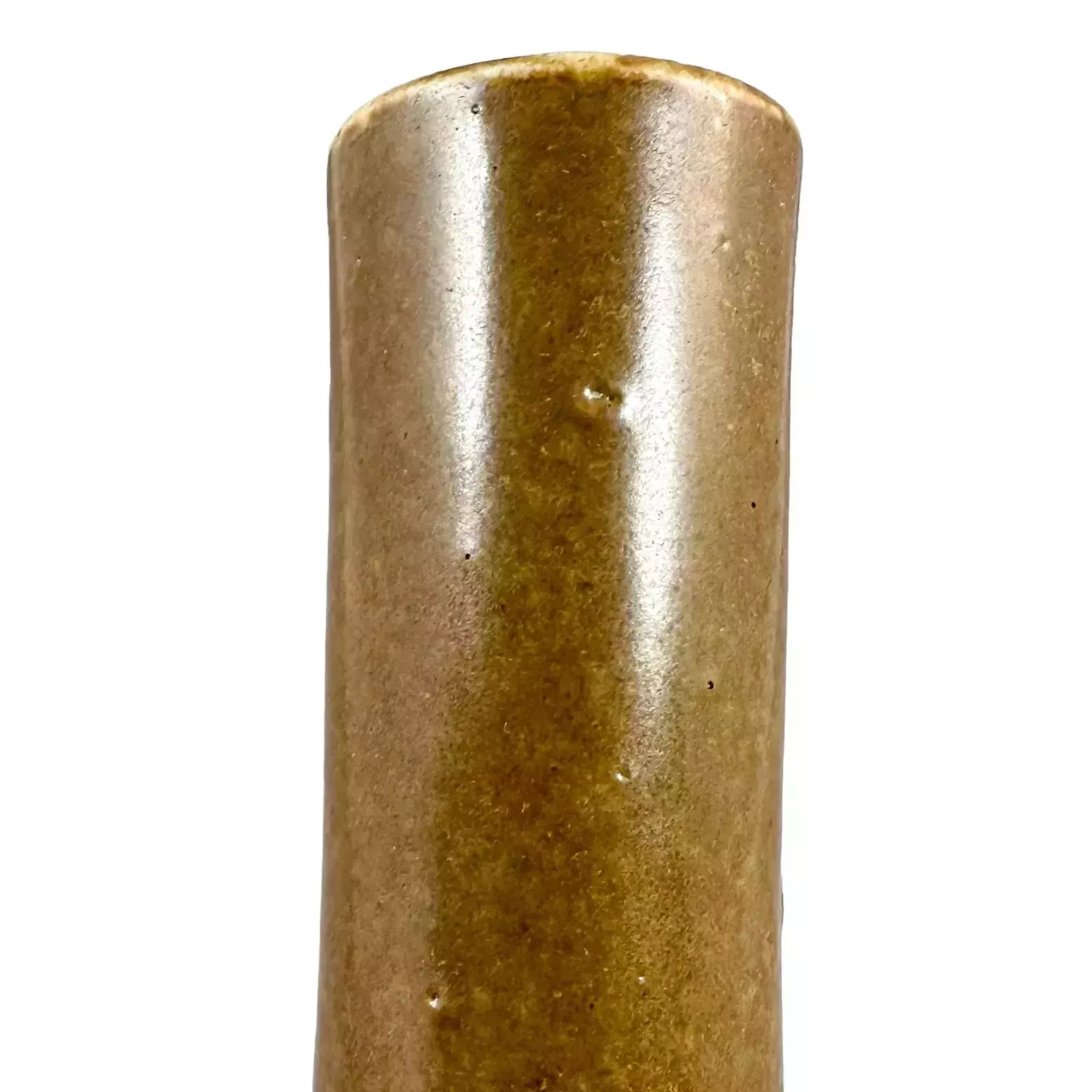 photo for sale Antique Chinese 19th Century Brown Tea Dust Glaze Vase, Long Neck, Bulbous Belly
