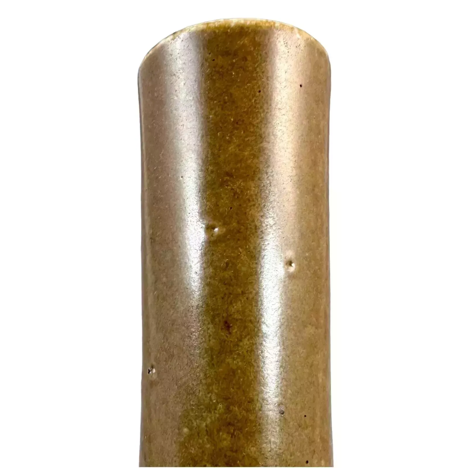 Home Decor Antique Chinese 19th Century Brown Tea Dust Glaze Vase, Long Neck, Bulbous Belly photo